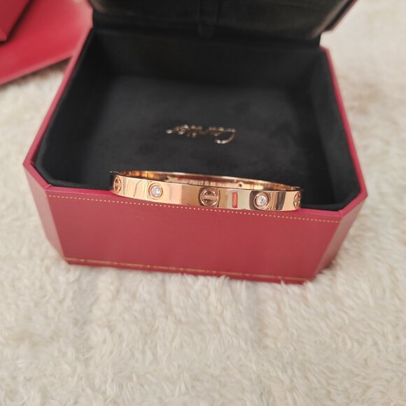 Cartier classic diamond-studded wide bracelet - Picture 6 of 6